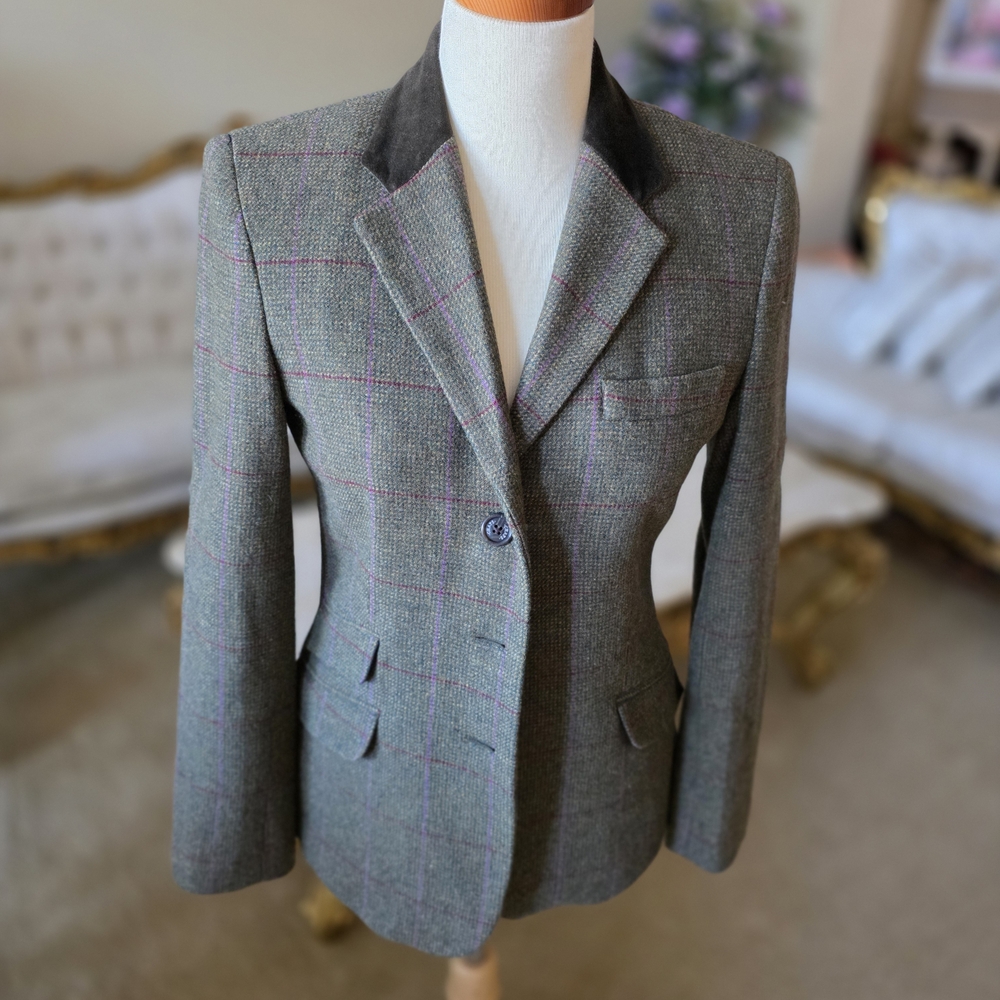 Chaps Blazer with Suede Collar